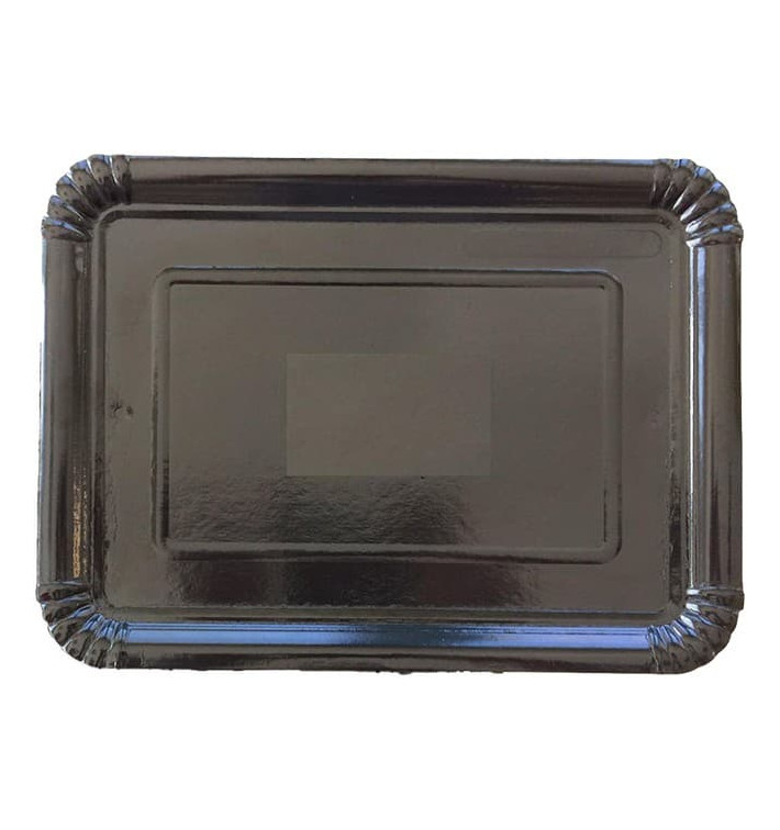 Plat rectangulaire en Carton Noir 18x24 cm (1000 Unités) Plat rectangulaire en Carton Noir 18x24 cm (1000 Unités)