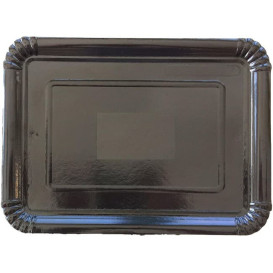 Plat rectangulaire en Carton Noir 22x28 cm (600 Unités)