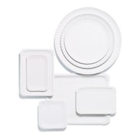 Plat rectangulaire en Carton Blanc 10x16 cm (100 Unités)