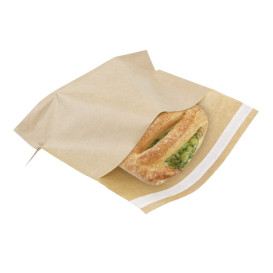 Sac avec Base et Fermeture Automatique Kraft 21x17 cm (100 utés)