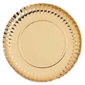 Assiette en Carton Ronde Doré 210 mm (100 Unités)