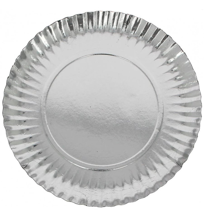 Assiette en Carton Ronde Argenté 120 mm (1600 Unités)