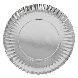 Assiette en Carton Ronde Argenté 180 mm (700 Unités)