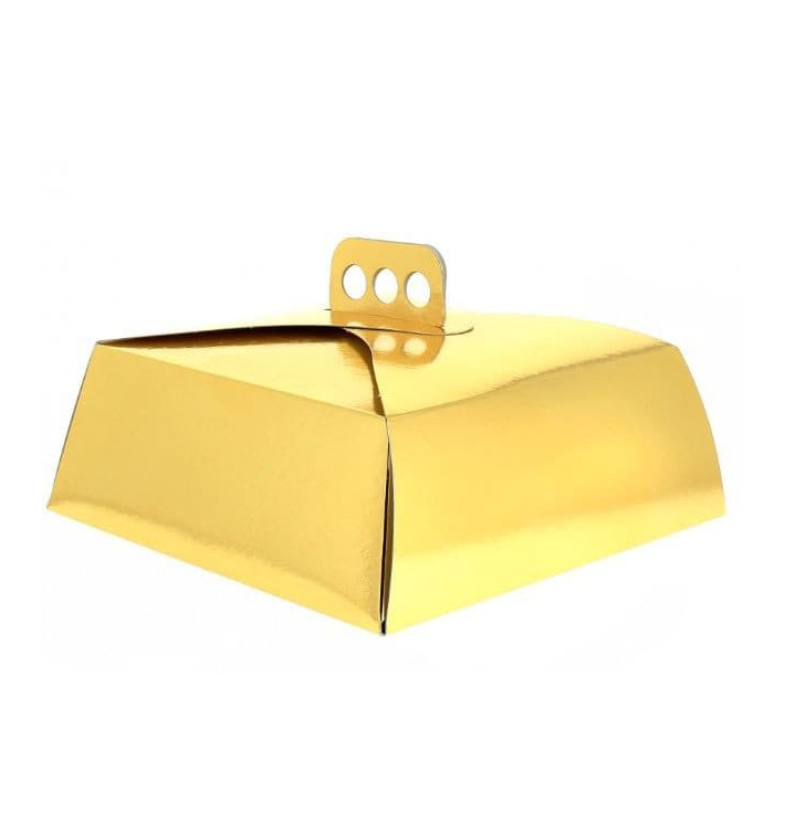 Boîte En Carton Doré Tarte 27,5x27,5x10 cm (100 Utés) Boîte En Carton Doré Tarte 27,5x27,5x10 cm (100 Utés)