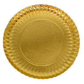 Assiette en Carton Ronde Doré 350 mm (200 Unités)
