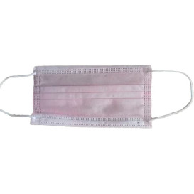 Masque Chirurgical Rose de 3 plis avec élastiques (50 Utés)