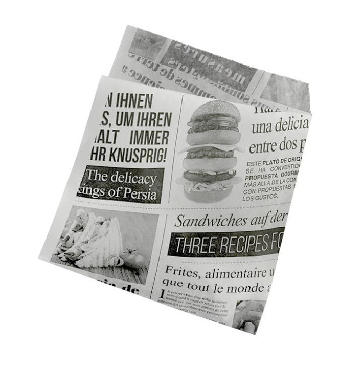 Sachet Ingraissable Ouverture latérale "News" 15x16cm (250 Utés) Sachet Ingraissable Ouverture latérale "News" 15x16cm (250 Utés)