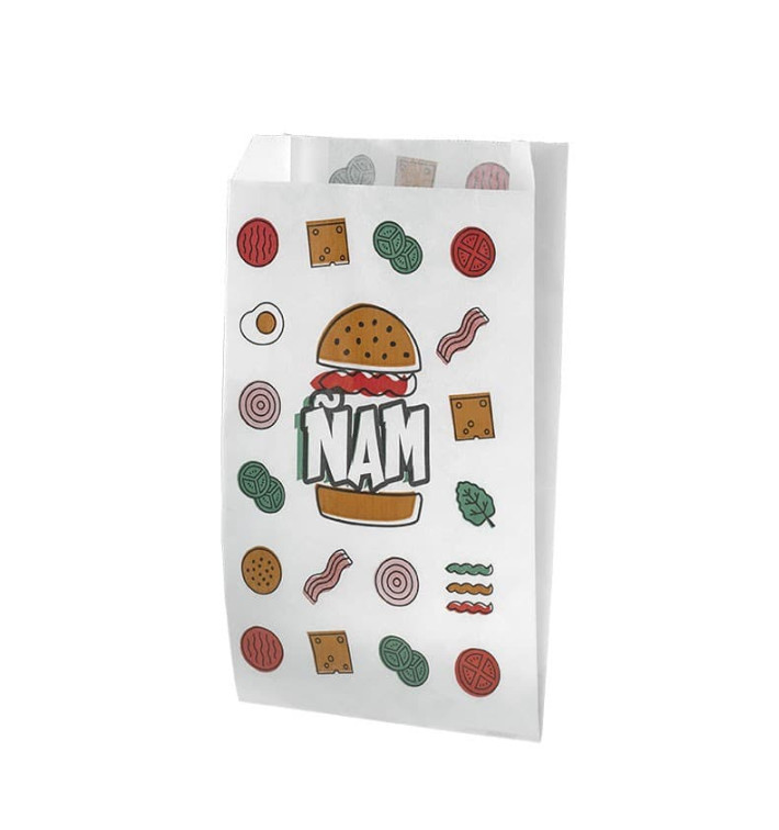 Sac Hamburger Ingraissable Ñam 14+5x23cm (125 Utés) Sac Hamburger Ingraissable Ñam 14+5x23cm (125 Utés)