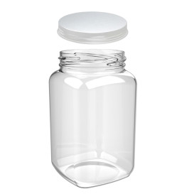 Pichet Réutilisable Tritan Transparent avec Couvercle 460ml (1 Uté)