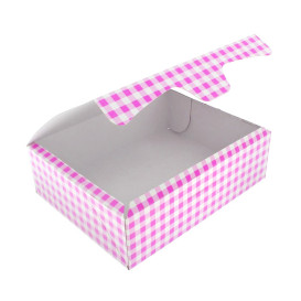Boîte pâtissière 18,2x13,6x5,2cm 500g Rose (250 Unités)