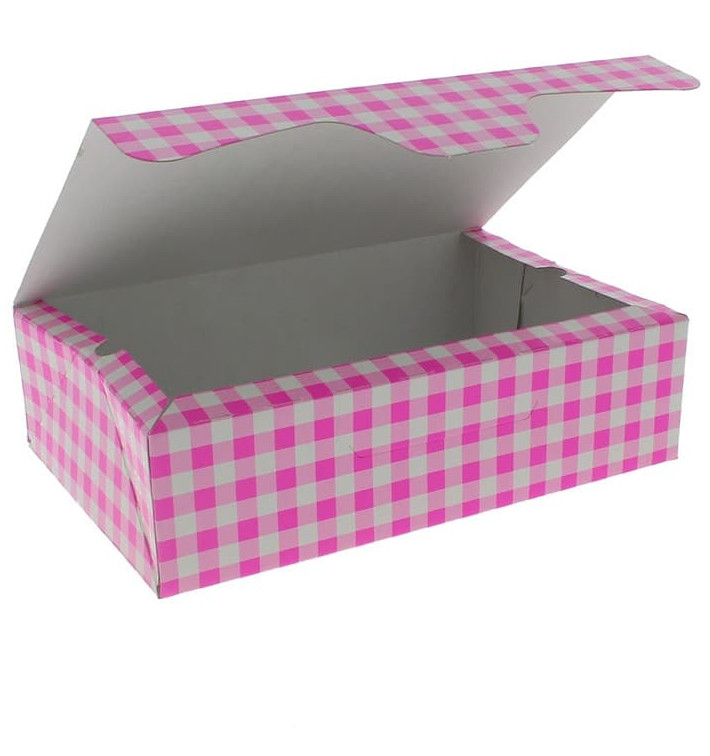 Boîte pâtissière 17,5x11,5x4,7cm 250g Rose (20 Unités) Boîte pâtissière 17,5x11,5x4,7cm 250g Rose (20 Unités)