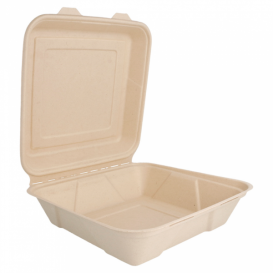 Boîte en Canne à Sucre Naturel 225x225x75mm (50 Utés)