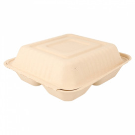 Boîte en Canne à Sucre Naturelle 3C 20x20x7,5cm (50 Utés)