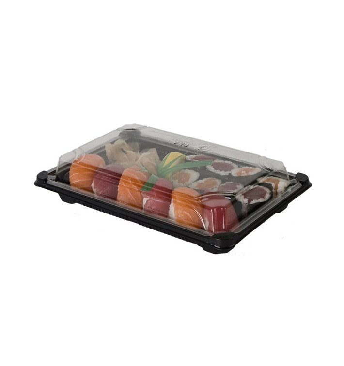 Plateau et Couvercle Sushi PLA Noir 15,0x23,0 cm (100 Utés) Plateau et Couvercle Sushi PLA Noir 15,0x23,0 cm (100 Utés)
