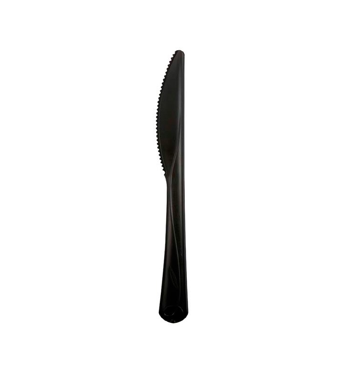 Couteau Compostable CPLA Premium Noir 18,3 cm (25 Utés)