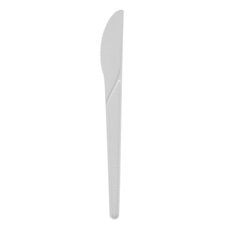 Couteau Biodégradable CPLA Blanc 17,2cm (50 Utés)
