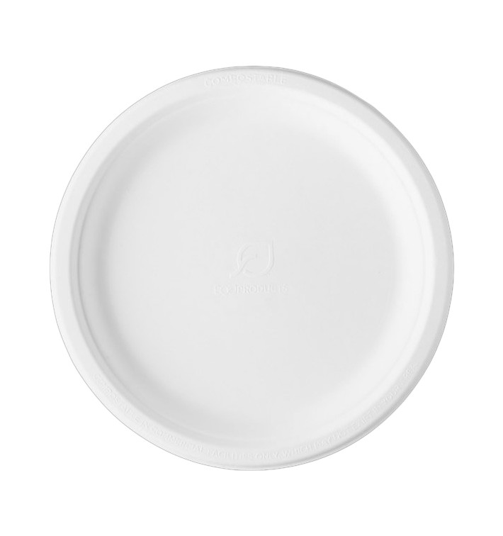 Assiette Canne à Sucre Bagasse Blanc Ø25,3 cm (50 Utés) Assiette Canne à Sucre Bagasse Blanc Ø25,3 cm (50 Utés)