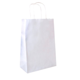 Sac en Papier Kraft Blanc avec Anses 100g 25+13x33cm (200 Utés)