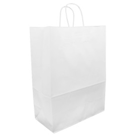 San en Papier Kraft Blanc avec Anses 90g 32+16x43 cm (50 Utés)