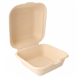Boîte en Canne à Sucre Naturel 152x152x84mm (600 Utés)