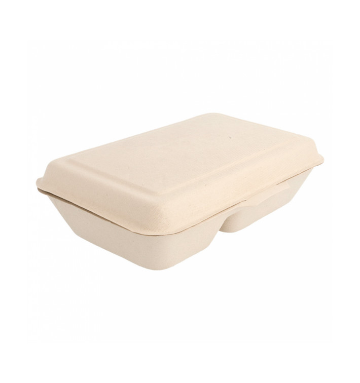 Boîte en Canne à Sucre 2 C Naturel 225x165x64mm (50 Utés) Boîte en Canne à Sucre 2 C Naturel 225x165x64mm (50 Utés)