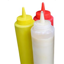 Bouteille pour Sauces Plastique Jaune 240ml (6 Utés)