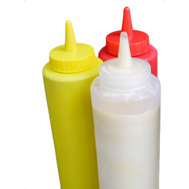 Bouteille pour Sauces Plastique Jaune 240ml (6 Utés)