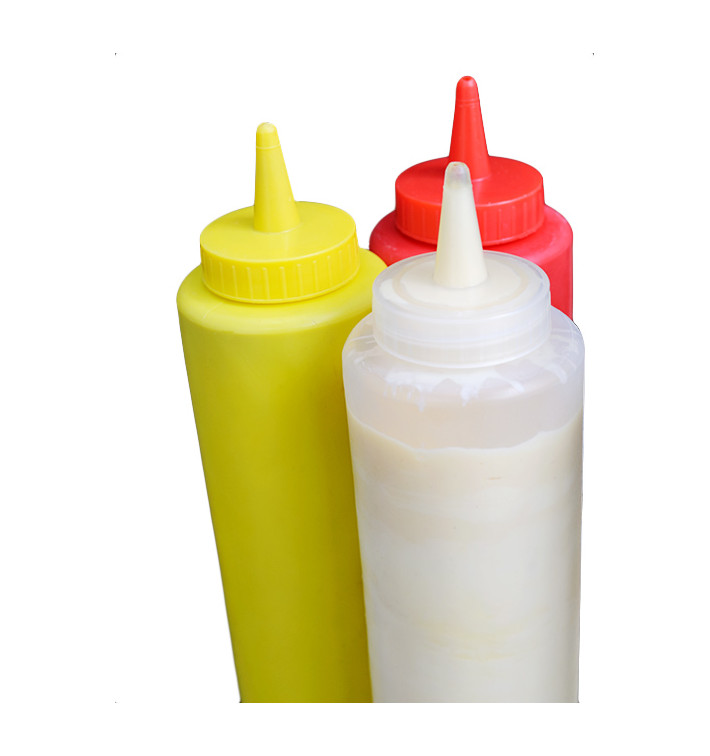 Bouteille pour Sauces Plastique Jaune 240ml (6 Utés)