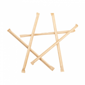 Paille Papier Blanc Emballée Kraft Ø6mm 21cm (6000 Utés)