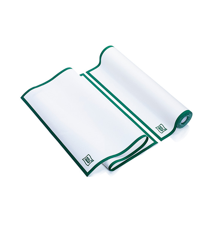 Torchons "Roll Drap" avec Bandes Vertes 40x64cm P64cm (10 Utés) Torchons "Roll Drap" avec Bandes Vertes 40x64cm P64cm (10 Utés)