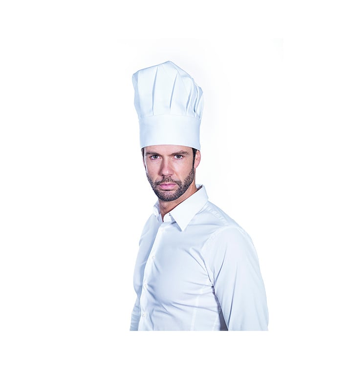 Toque de cuisinier blanc - 100% polyester sensation coton