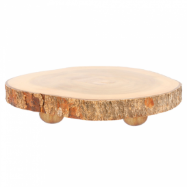 Plateau Rond Présentation en Bois Ø230x35mm (1 Uté)