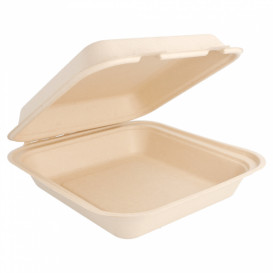 Boîte Bio en Canne à Sucre Naturel 20x20x7,5cm (250 Utés)