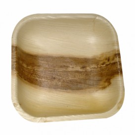 Mini Assiette Feuilles Palmier 11,5x11,5x1,5cm (25 Unités)