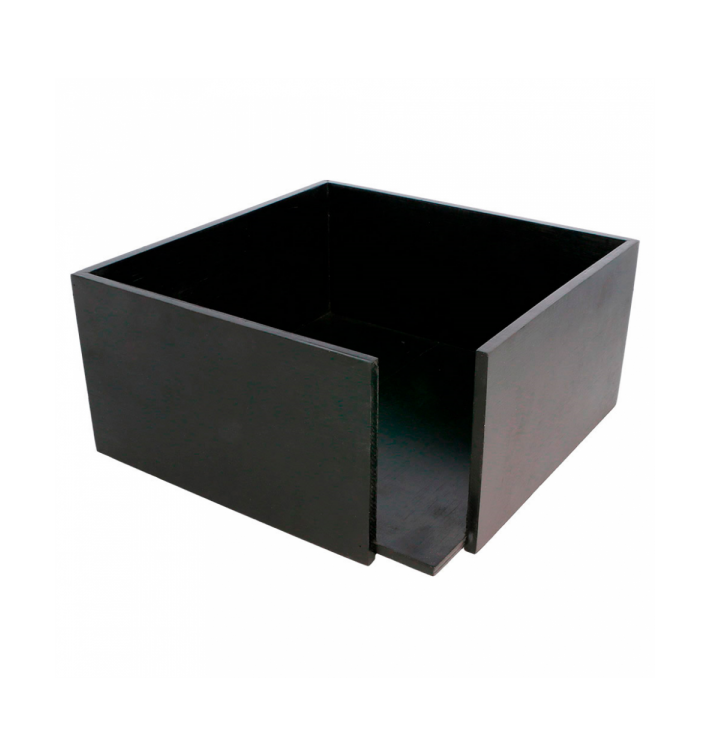 Porte-serviettes en Bambou Noir 21x21x10cm (12 Utés) Porte-serviettes en Bambou Noir 21x21x10cm (12 Utés)