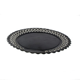 Assiette en Carton Ronde Dentelle Noir 20 cm (50 Utés)