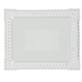 Plateau en Carton Dentelle Blanc 22x27 cm (50 Utés)