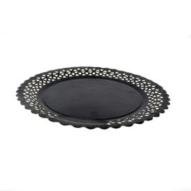 Assiette en Carton Ronde Dentelle Noir 28 cm (50 Utés)
