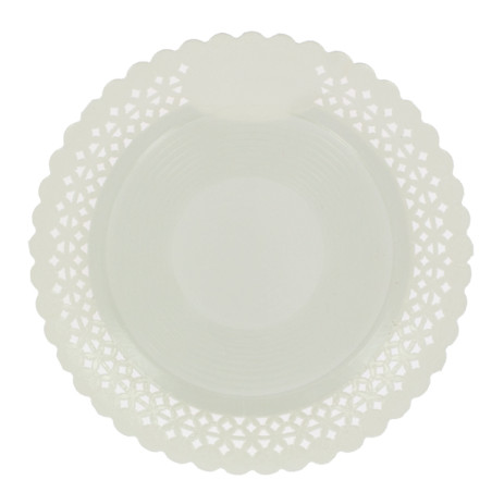 Assiette en Carton Ronde Dentelle Blanc 38 cm (50 Utés)