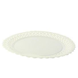 Assiette ronde en carton laminé blanc 253mm