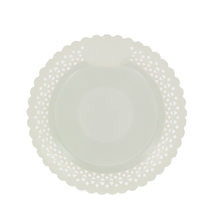 Assiette en Carton Ronde Dentelle Blanc 25 cm (50 Utés)