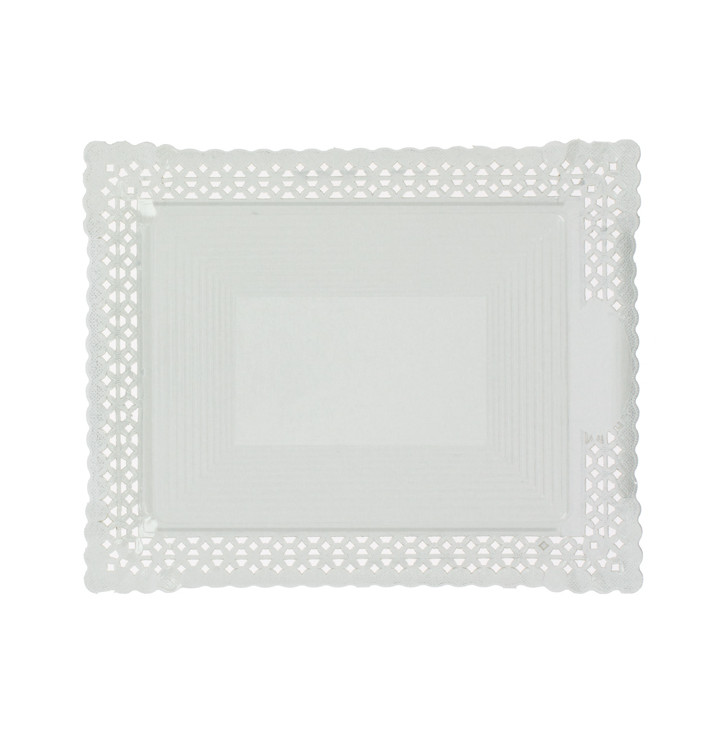 Plateau en Carton Dentelle Blanc 27x32 cm (50 Utés)