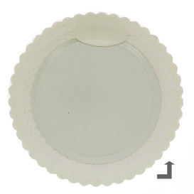 Assiette en Carton Ronde Dentelle Noir 38 cm (50 Utés)