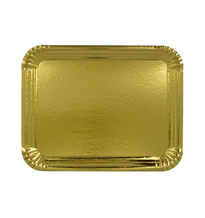 Plat rectangulaire en Carton Doré 24x30 cm (100 Unités) Plat rectangulaire en Carton Doré 24x30 cm (100 Unités)