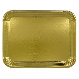 Plat rectangulaire en Carton Doré 24x30 cm (500 Unités)