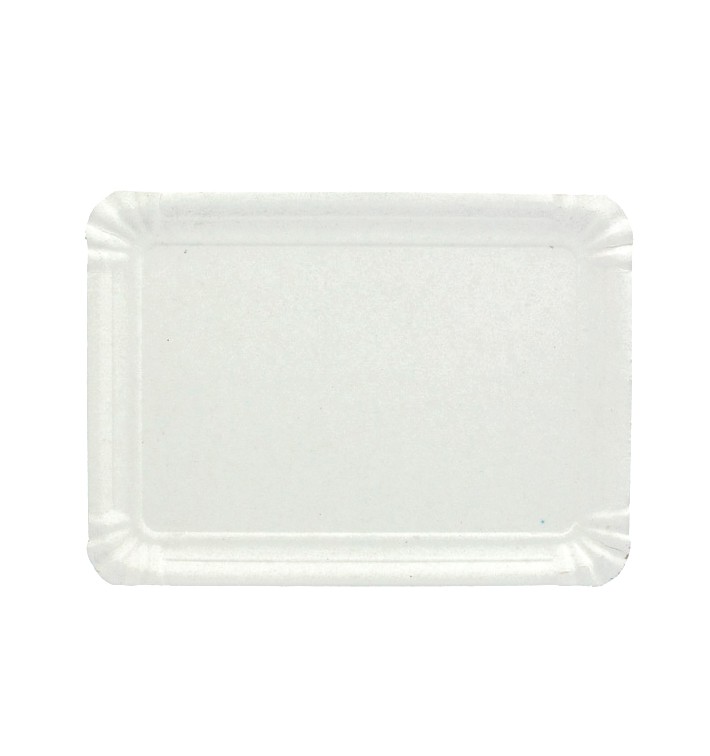 Plat rectangulaire en Carton Blanc 16x22 cm (100 Unités)