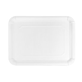 Plat rectangulaire en Carton Blanc 24x30 cm (500 Unités)