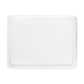 Plat rectangulaire en Carton Blanc 28x36 cm (300 Unités)