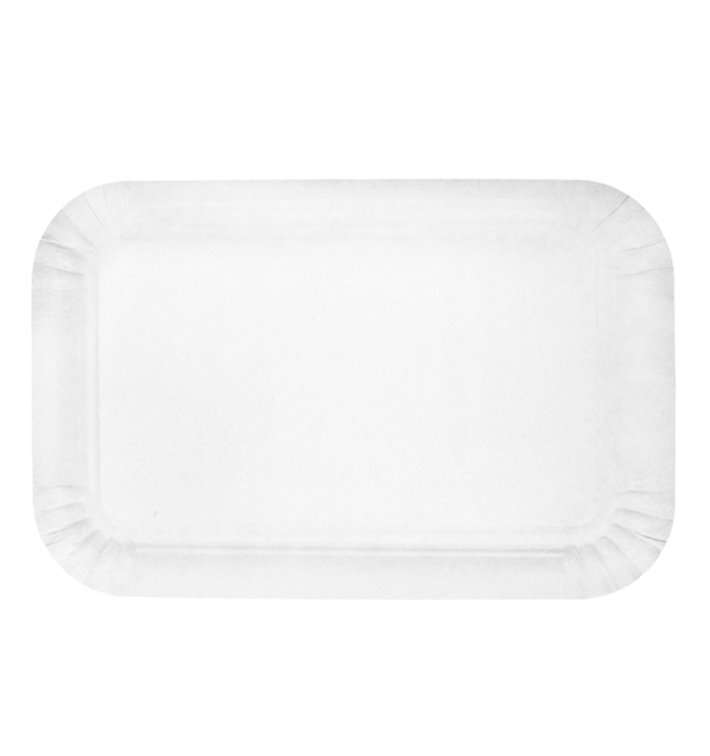 Plat rectangulaire en Carton Blanc 12x19 cm (100 Utés) Plat rectangulaire en Carton Blanc 12x19 cm (100 Utés)