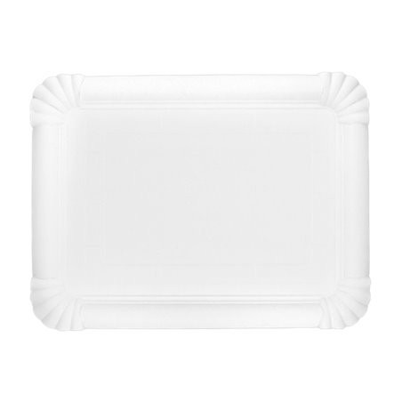 Plat rectangulaire en Carton Blanc 18x24 cm (100 Utés)